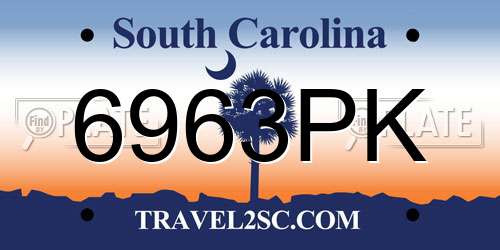 6963PK South Carolina License Plate