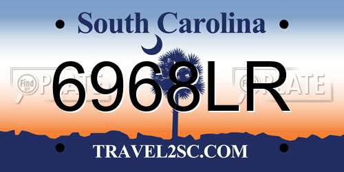 6968LR South Carolina License Plate