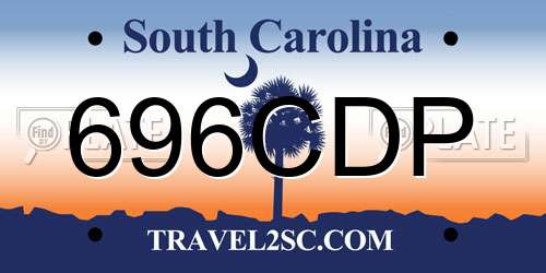 696CDP South Carolina License Plate
