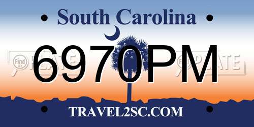 6970PM South Carolina License Plate