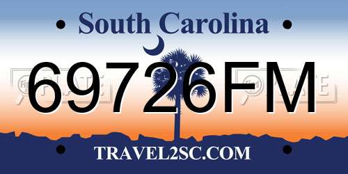 69726FM South Carolina License Plate