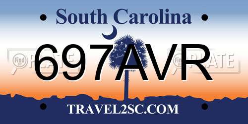 697AVR South Carolina License Plate