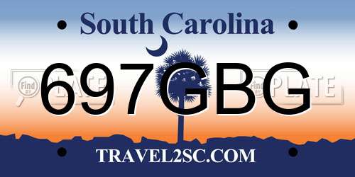 697GBG South Carolina License Plate