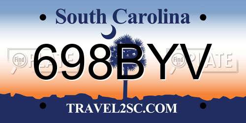 698BYV South Carolina License Plate