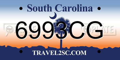 6993CG South Carolina License Plate