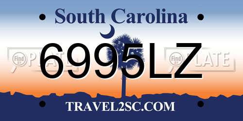 6995LZ South Carolina License Plate
