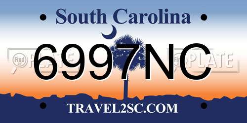 6997NC South Carolina License Plate