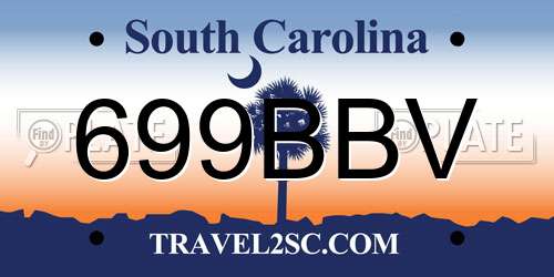 699BBV South Carolina License Plate