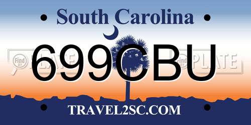 699CBU South Carolina License Plate