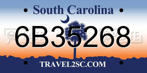 6B35268 South Carolina License Plate