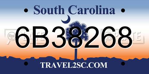 6B38268 South Carolina License Plate