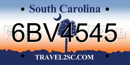 6BV4545 South Carolina License Plate