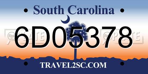 6D05378 South Carolina License Plate