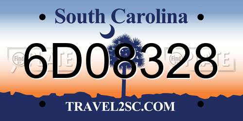 6D08328 South Carolina License Plate