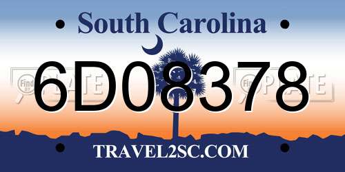 6D08378 South Carolina License Plate