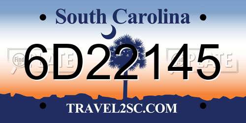 6D22145 South Carolina License Plate
