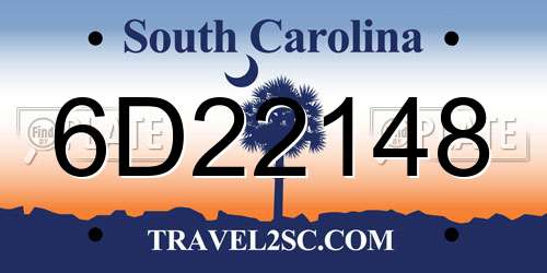 6D22148 South Carolina License Plate