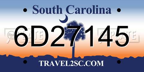 6D27145 South Carolina License Plate