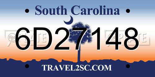 6D27148 South Carolina License Plate