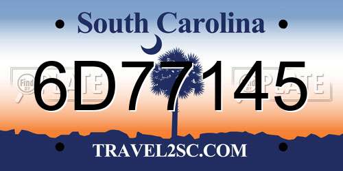 6D77145 South Carolina License Plate