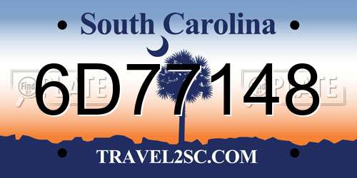6D77148 South Carolina License Plate