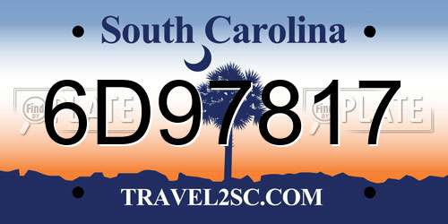 6D97817 South Carolina License Plate