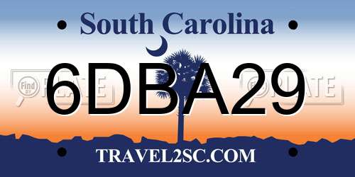 6DBA29 South Carolina License Plate