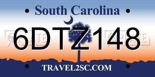 6DTZ148 South Carolina License Plate