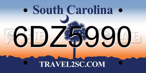 6DZ5990 South Carolina License Plate