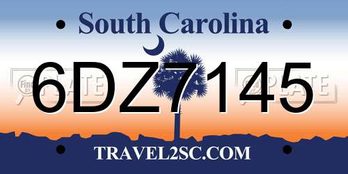 6DZ7145 South Carolina License Plate