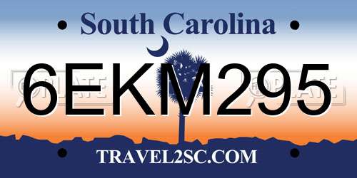 6EKM295 South Carolina License Plate