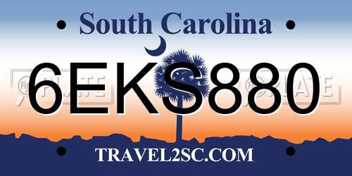6EKS880 South Carolina License Plate