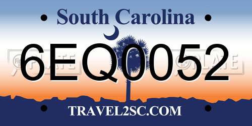6EQ0052 South Carolina License Plate