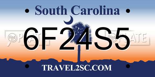 6F24S5 South Carolina License Plate