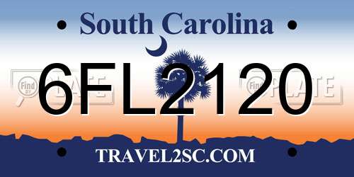 6FL2120 South Carolina License Plate