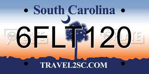 6FLT120 South Carolina License Plate