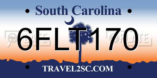 6FLT170 South Carolina License Plate