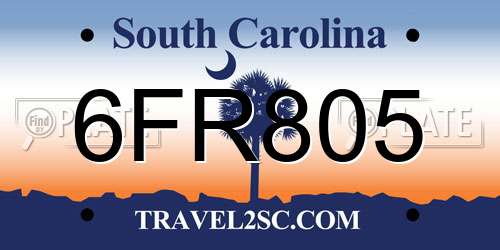 6FR805 South Carolina License Plate