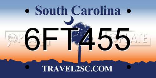 6FT455 South Carolina License Plate