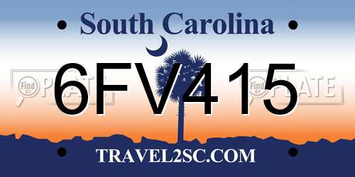6FV415 South Carolina License Plate