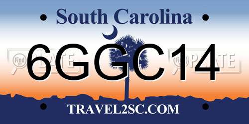6GGC14 South Carolina License Plate