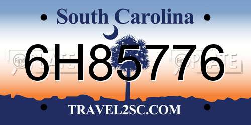 6H85776 South Carolina License Plate