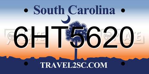 6HT5620 South Carolina License Plate