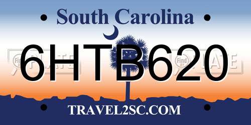 6HTB620 South Carolina License Plate