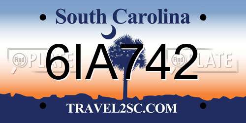 6IA742 South Carolina License Plate