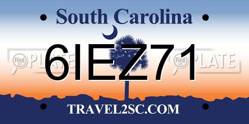 6IEZ71 South Carolina License Plate