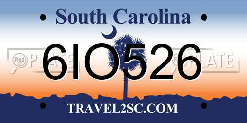 6IO526 South Carolina License Plate