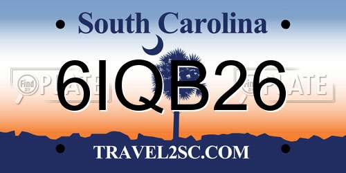 6IQB26 South Carolina License Plate