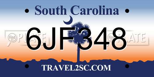 6JF348 South Carolina License Plate