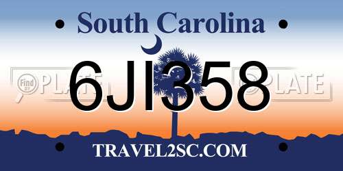 6JI358 South Carolina License Plate